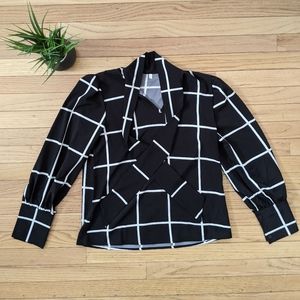 Black and White Checkered Blouse | Small